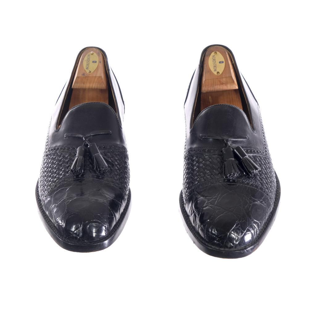 Mezlan Carmel Mens Brown Woven Alligator Tassel Loafers Shoes 29480 Size 10 M Worn 1x MEZLAN Carmel Tassel Loafers Dress Shoes Sz. 9.5 M  main image 4