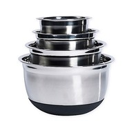 Tabletops Unlimited Silicone Base Stainless Steel Deluxe Mixing Bowl Set 4 Piece Tabletops Unlimited Silicone Base Stainless Steel Deluxe Mixing Bowl Set 4 Piece