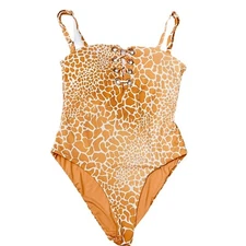 Tinibikini Softest Material Animal Print Adjust Straps Swimsuit Sz L NWOT