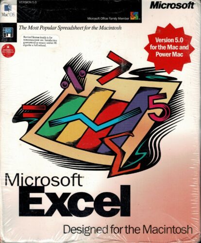 Microsoft Excel Version 5.0 For Mac and Power CIB 3.5" Floppy Mac 7, 8, 9 - Picture 1 of 10