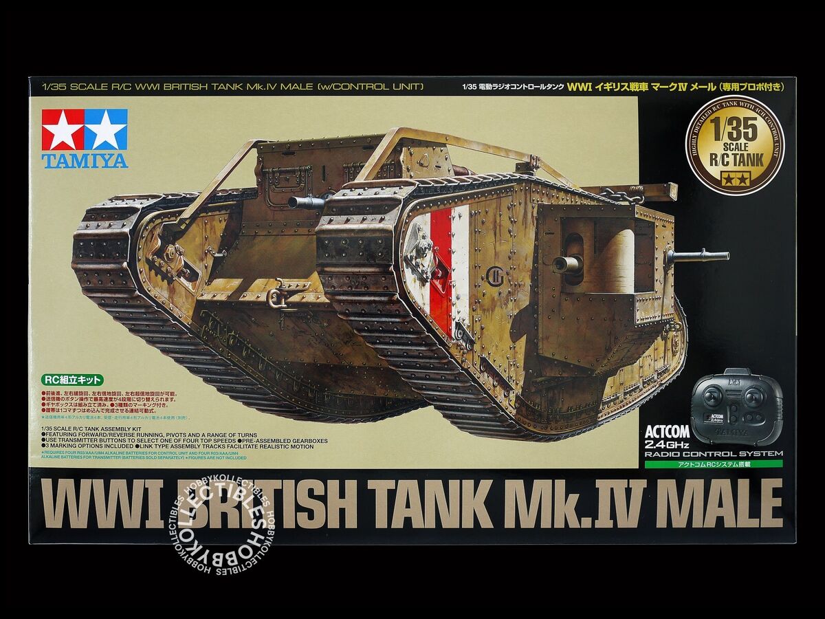 Tamiya 1/35 RC WWI British Tank MK.IV Male w/Actcom 2.4GHz Tamiya 1/35 RC WWI British Tank MK.IV Male w/Actcom 2.4GHz