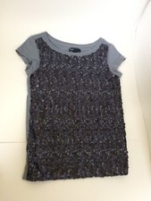 GAP KIDS Girls Blue Sequin Short Cap Sleeve Top Size M Medium 8