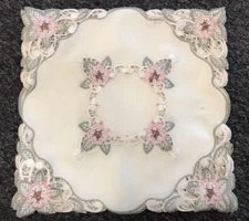 12 Pcs 10" Embroidered Lace Square Doily Doilies Wedding Party Table Vase Decor