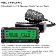 VERO VR-6600PRO Tri band 50W UHF VHF Mobile Radio Analogue Two Way Radio