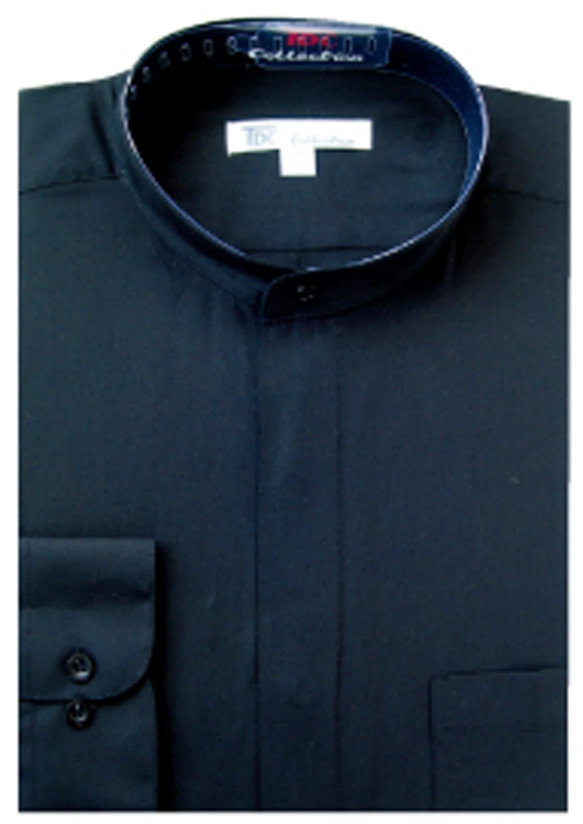 black collarless dress shirt Civilian Men's Black Grandfather Shirt main image 0