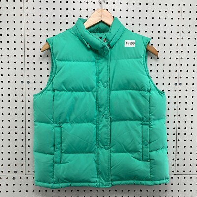 Gap Puffer DOWN Jacket Vest Sleeveless Teal Green Womens Medium Full Zip 20X24