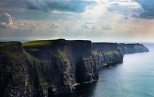 Landscape cliff sea clouds sunlight nature ireland Custom Gaming Mat Desk