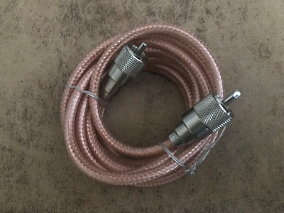 RoadPro 9' CB Antenna Mini-8 Coax Cable PL-259 Connectors Clear RP-8X9CL