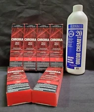 L'Oreal Technique True Reds Chroma Ruby 1.74oz (6 Pack) with 16oz 20 Vol Oreor