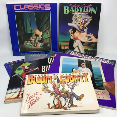 Bloom County Comic Strip Collection Book Lot Berkeley Breathed Babylon Classic