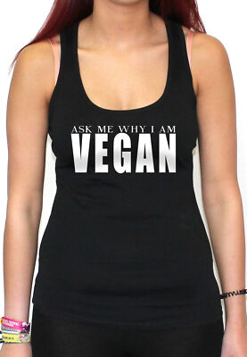 Ask me Vegan Tanktop Vegan Vegetarier Straight Edge BIO Alternativ ÖKO Veganer