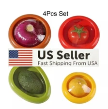 4Pcs Fruit And Vegetable Food Fresh-Keeping Box,Avocado Keeper Onion Storager