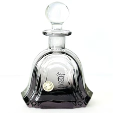 Vintage Perfume Bottle & Stopper 24% Lead Crystal Collezione Glass Line Italy 6”