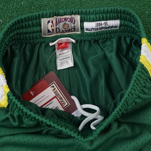 1994-95 Seattle Supersonics NBA Mitchell & Ness Green Away Men's Swingman Shorts - 第 3/5 張圖片