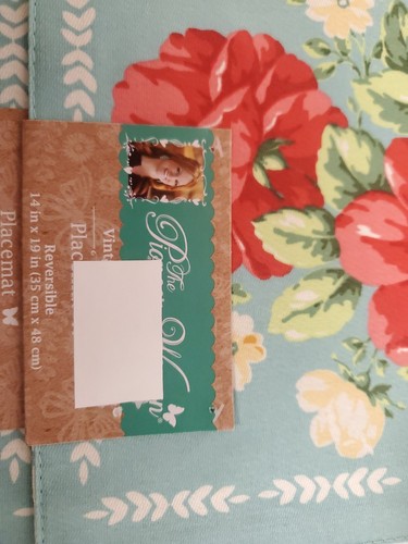 New Pioneer Woman Vintage Floral Reversible Placemats 19"x14” Cloth SET 3 Three - Picture 2 of 5