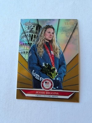 2026 Topps Chrome Winter Olympics Buongiorno Gold #/50 BU-8 Jessie Diggins