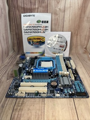 Gigabyte GA-MA78GM-US2H DDR2 AM2+ AMD  M-ATX w/Phenom II Quad-core CPU Tested OK