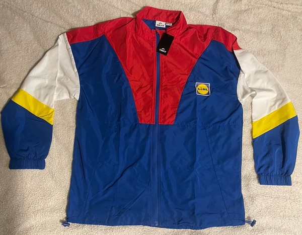 Nuevo cortavientos Lidl Track Top Shell azul talla M