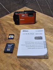 Nikon Coolpix AW130 Orange Waterproof Shockproof Digital Camera WiFi + 8gb Card