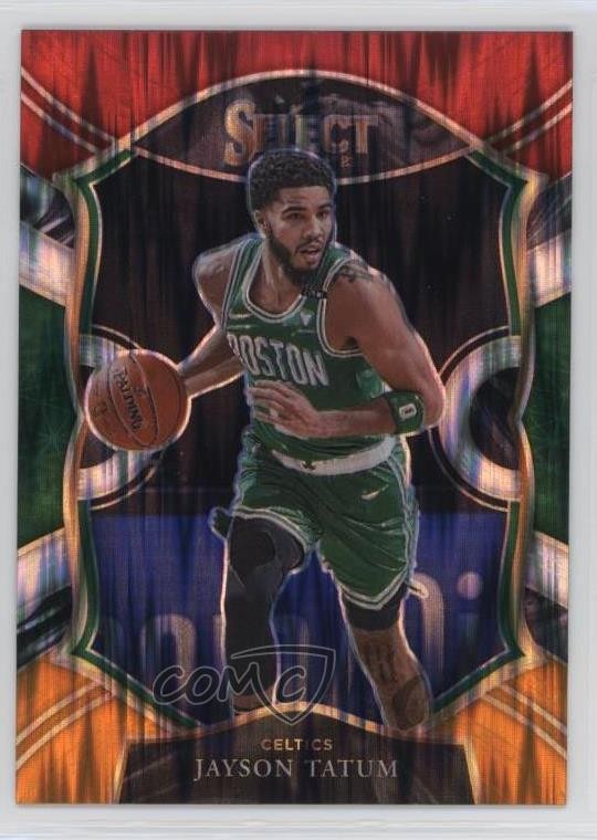 2020-21 Panini Select Concourse Red White Orange Flash Prizm Jayson Tatum #41