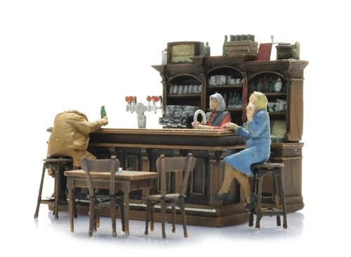 HO Scale Accessories - 387.692 - Cafe interior with 3 figures
