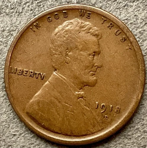 1918-D  Lincoln Wheat Cent - [VG] Very Good - Better Grade ~ B524