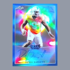 Derek Barnett 2017 Leaf Metal Draft Prismatic Blue 07/50 RC