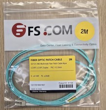 Lot Of 10 New FS 2M Fiber Optic Patch Cable 50/125 OM3 LC/UPC-LC/UPC Duplex