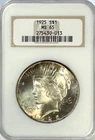 1925 Peace Dollar, MS 65 NGC, NR.
