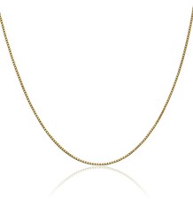 10K Solid Yellow Gold 1mm Box Link Chain Necklace