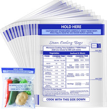 24 Pcs Microwave Steamer Bags 7.9 X 8.6 Inch Zipper Steam Cooking Bags Reusab...