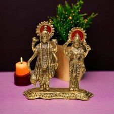 Vergoldete Laxmi Narayan Laxmi Vishnu stehende Statue Figur