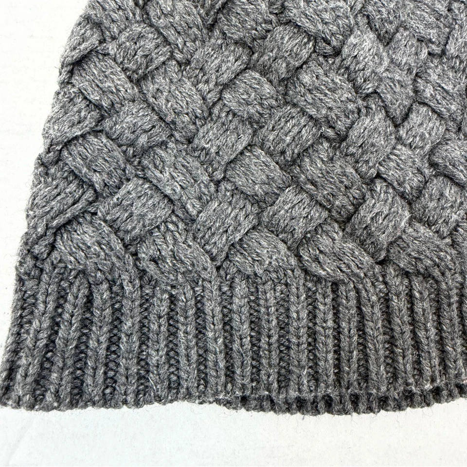 Gorro de lana tejido con cable gris J.Crew talla única invierno cálido grueso tejido Foto 2 de 4