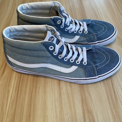 Vans Sk8-Hi Top TrueBlue Demim Canvas Skate Sneakers Men 10 Women 11.5 Unisex
