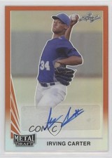 2021 Leaf Metal Draft 1990 Orange Rainbow 3/7 Irving Carter #LA-IC1 Auto 3d6