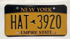 Vintage Expired New York Empire State License Plate HAT 3920 NY