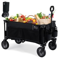 TIMBER RIDGE XXL Bollerwagen Faltbar Transportwagen mit Seitentasche Getränke