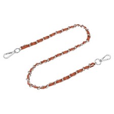 32" Purse Strap with Buckle for Shoulder and Cross Body Brown Silver 