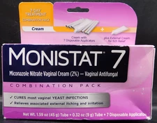 Monistat 7 Vaginal Antifungal Cream Combination Pack Exp: 5/27 New & Sealed
