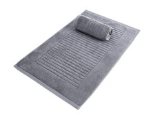 100 Cotton Bath Mats Comfy Absorbent Bathroom Floor Rug Grey 20x32 Inch 2 PCS