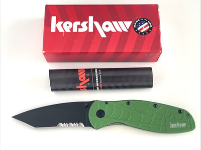 Kershaw 1670SPGRN Blur Folding Knife Green Spider Web Aluminum Limited 1/700