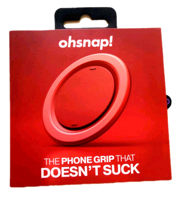OhSnap! Red Gen 5 Magnetic Phone Grip/Stand Ultra Thin Universal w/Fit Kit