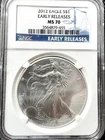 2012 Silver Eagle 1oz NGC MS70 Early Release $1 American Coin Bullion US Dollar