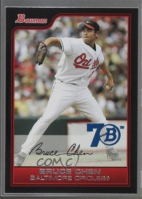 2017 Bowman 70th Anniversary Buybacks Blue Bruce Chen #2006-126 0b5