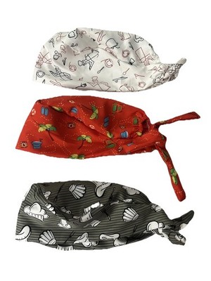 3 Pack Tie Back Chef Hat for Women Men Adjustable Cap Bandana Skull Kitchen Cap