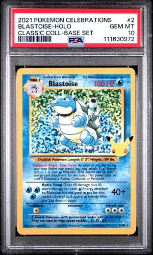 2021 POKEMON CELEBRATIONS CLASSIC COLLECTION #2 BLASTOISE PSA 10