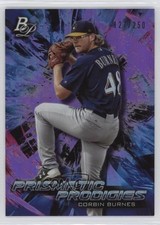 2018 Bowman Platinum Prismatic Prodigies Purple /250 Corbin Burnes #PPP-24 4d3