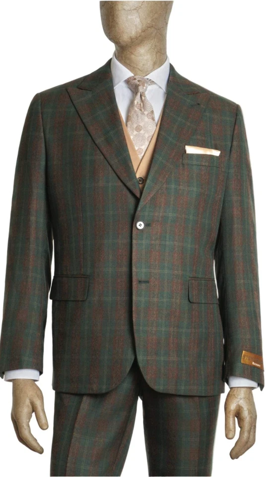 Steve Harvey 225814SHS 3pcs Suit Green/Rust/Tan - Image 2 of 2