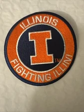 Illinois Fighting Illini Vintage Embroidered Iron On Patch  3”