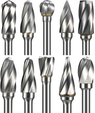 1/8" Shank Carbide Burr Bits Compatible with Dremel Bits Metal Grinding Bits